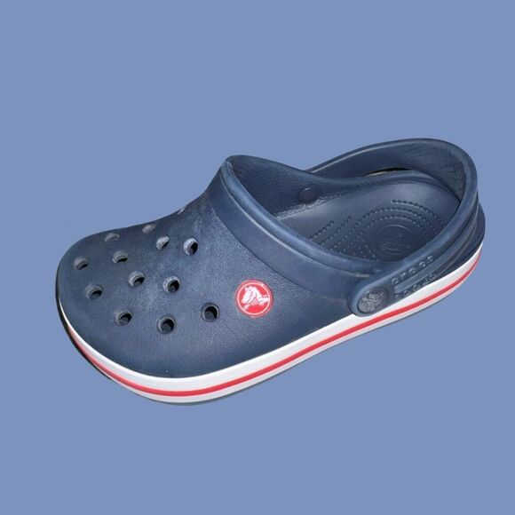 Little Kids Crocs Crocband Slip On Navy Mule Clogs Size Junior 2 J2 - Picture 6 of 6
